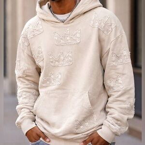 Young Kings Hoodie Heavyweight Cotton with Unique Design YK1K Size XL